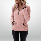Lavinque Sweatshirts Rose / S Sweat Polaire Demi-Zip | Doux et Décontracté | Confort Absolu