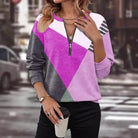 Lavinque Sweatshirts Rose / S Sweatshirt à Motif Graphique avec Zip | Style Moderne & Confortable | Casual Chic