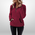 Lavinque Sweatshirts Rouge / S Sweat Polaire Demi-Zip | Doux et Décontracté | Confort Absolu