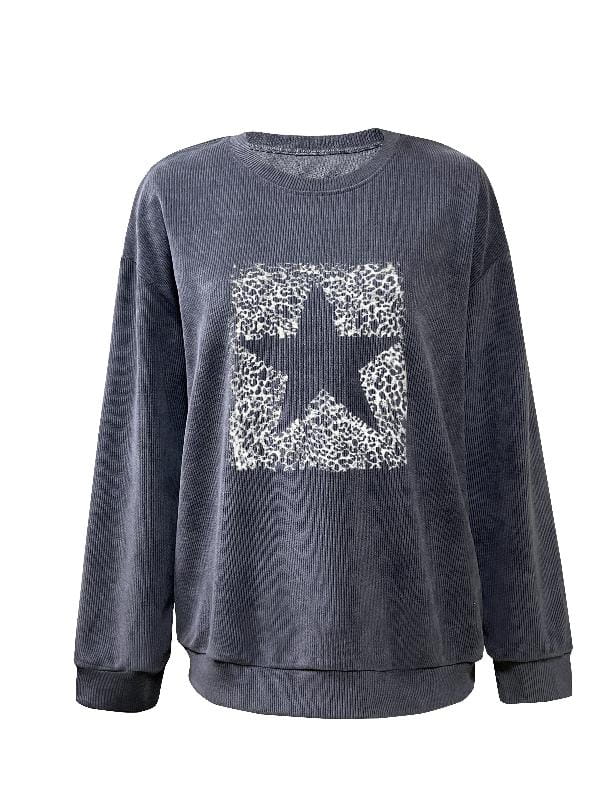 Lavinque Sweatshirts Sweat Oversize Étoile | Gris | Confortable et Tendance