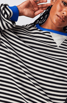 Lavinque Sweatshirts Sweat Oversize Rayé | Bleu et Blanc | Style Marin Décontracté