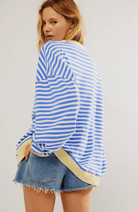 Lavinque Sweatshirts Sweat Oversize Rayé | Bleu et Blanc | Style Marin Décontracté