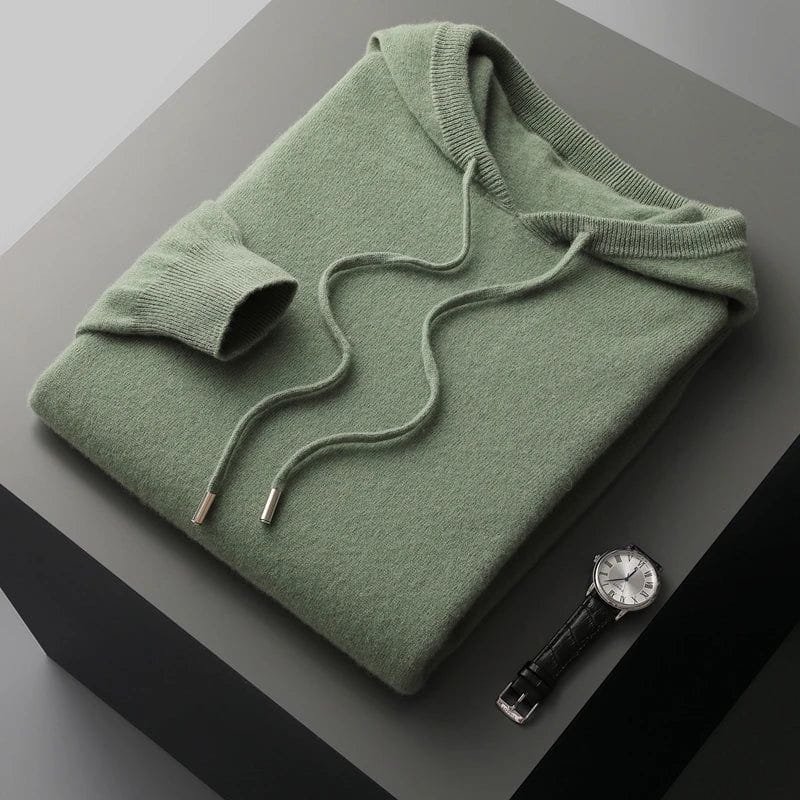 Lavinque Sweatshirts Vert / S Sweat à Capuche en Cachemire | Luxe | Doux et Confortable