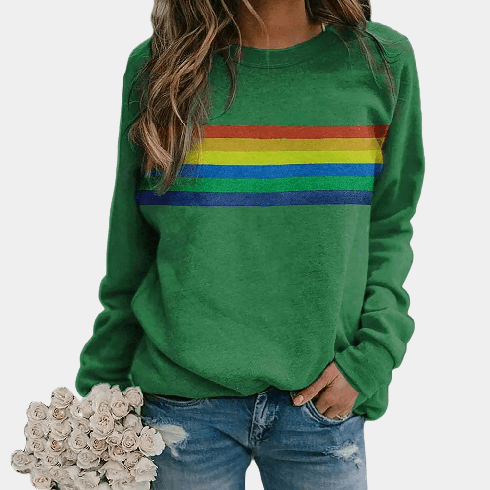 Lavinque Sweatshirts Vert / S Sweat Oversize Arc-en-Ciel | Décontracté | Doux et Confortable