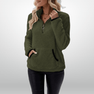 Lavinque Sweatshirts Vert / S Sweat Polaire Demi-Zip | Doux et Décontracté | Confort Absolu