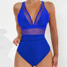 Lavinque Swimwear Bleu / S Maillot de Bain Une-Pièce avec Empiècements en Mesh | Élégance & Séduction | Coupe Gainante