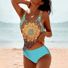 Lavinque Swimwear Bleu / S Tankini Bohème à Motifs | Élégance & Confort | Idéal pour l'Été