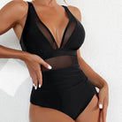 Lavinque Swimwear Noir / S Maillot de Bain Une-Pièce avec Empiècements en Mesh | Élégance & Séduction | Coupe Gainante