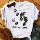 Lavinque T-shirt Design coloré / Blanc / XS T-shirt Femme | Casual & Confortable | Motif Patte d’Animal & Message Inspirant
