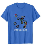 Lavinque T-shirt Design coloré / Bleu / XS T-shirt Femme | Casual & Confortable | Motif Patte d’Animal & Message Inspirant