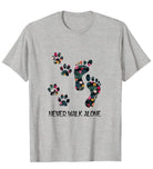 Lavinque T-shirt Design coloré / Gris / XS T-shirt Femme | Casual & Confortable | Motif Patte d’Animal & Message Inspirant