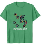 Lavinque T-shirt Design coloré / Vert / XS T-shirt Femme | Casual & Confortable | Motif Patte d’Animal & Message Inspirant