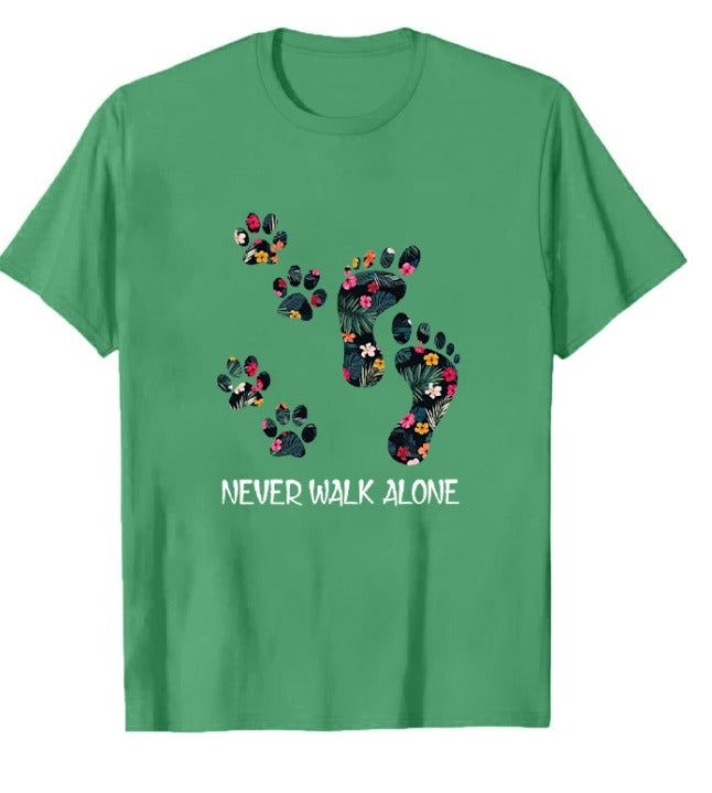 Lavinque T-shirt Design coloré / Vert / XS T-shirt Femme | Casual & Confortable | Motif Patte d’Animal & Message Inspirant