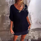 Lavinque T-shirt Noir / M Blouse Ample en Coton | Légère et Aérée | Élégance Décontractée
