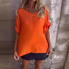 Lavinque T-shirt Orange / M Blouse Ample en Coton | Légère et Aérée | Élégance Décontractée