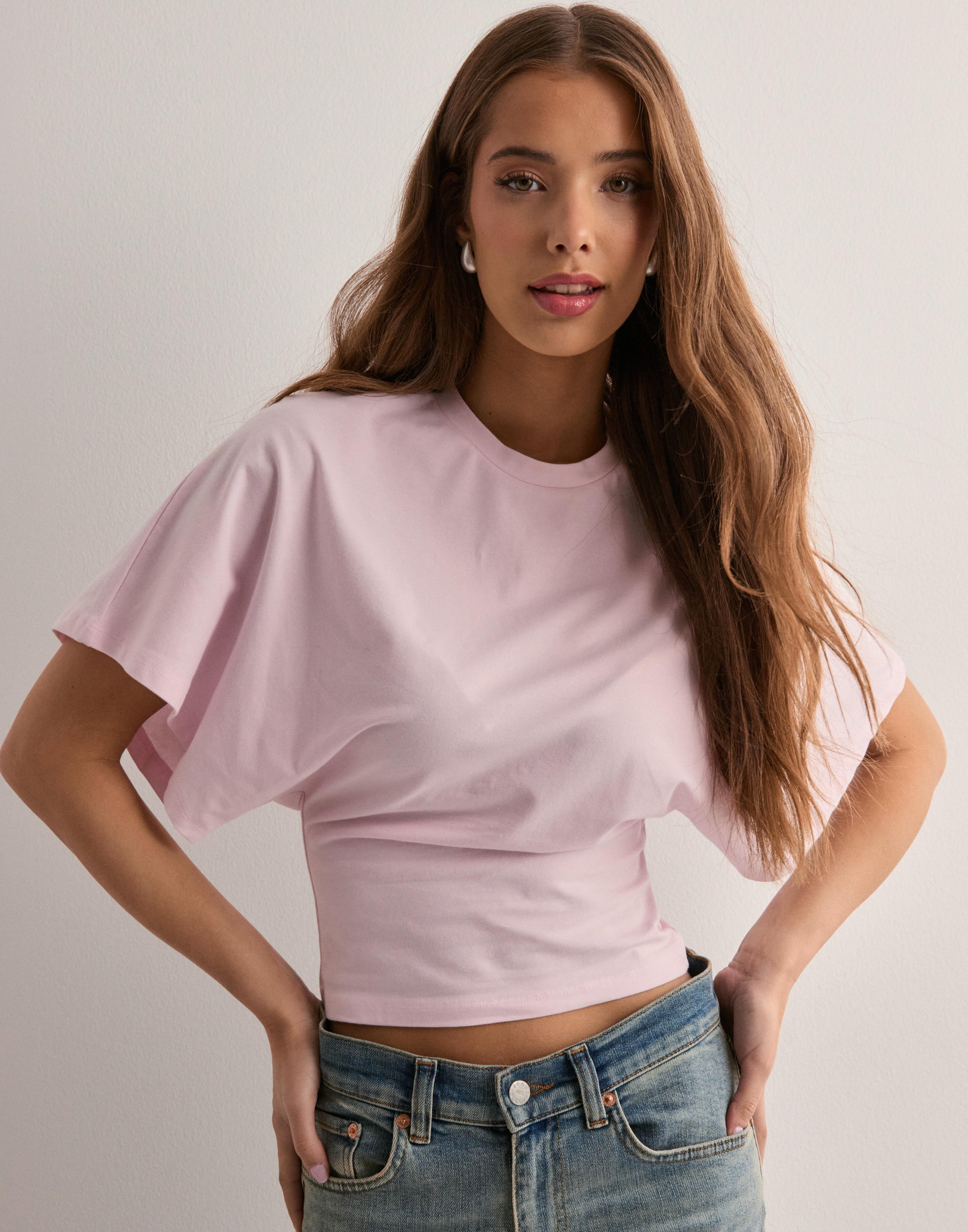 Lavinque T-shirt Rose / S T-shirt Cintré Marron | Manches Larges | Basique Réinventé