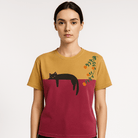 Lavinque T-shirt T-shirt Bicolore | Illustration Chat & Oranges | 100% Coton