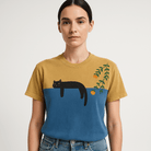 Lavinque T-shirt T-shirt Bicolore | Illustration Chat & Oranges | 100% Coton