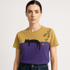 Lavinque T-shirt T-shirt Bicolore | Illustration Chat & Oranges | 100% Coton