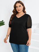 Lavinque T-shirt T-shirt Chic | Manches en Dentelle | Élégance Décontractée