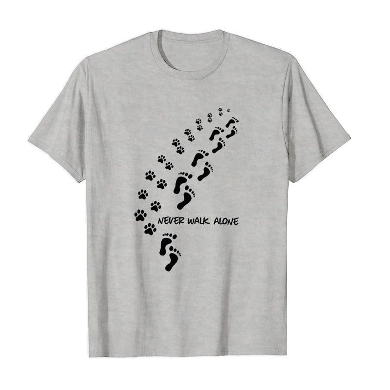 Lavinque T-shirt Une conception solide / Gris / XS T-shirt Femme | Casual & Confortable | Motif Patte d’Animal & Message Inspirant