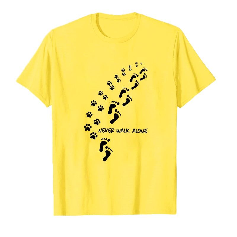 Lavinque T-shirt Une conception solide / Jaune / XS T-shirt Femme | Casual & Confortable | Motif Patte d’Animal & Message Inspirant