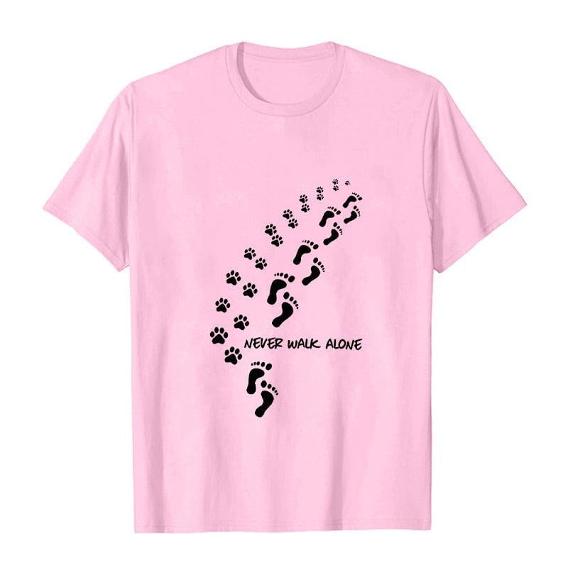 Lavinque T-shirt Une conception solide / Rose / XS T-shirt Femme | Casual & Confortable | Motif Patte d’Animal & Message Inspirant