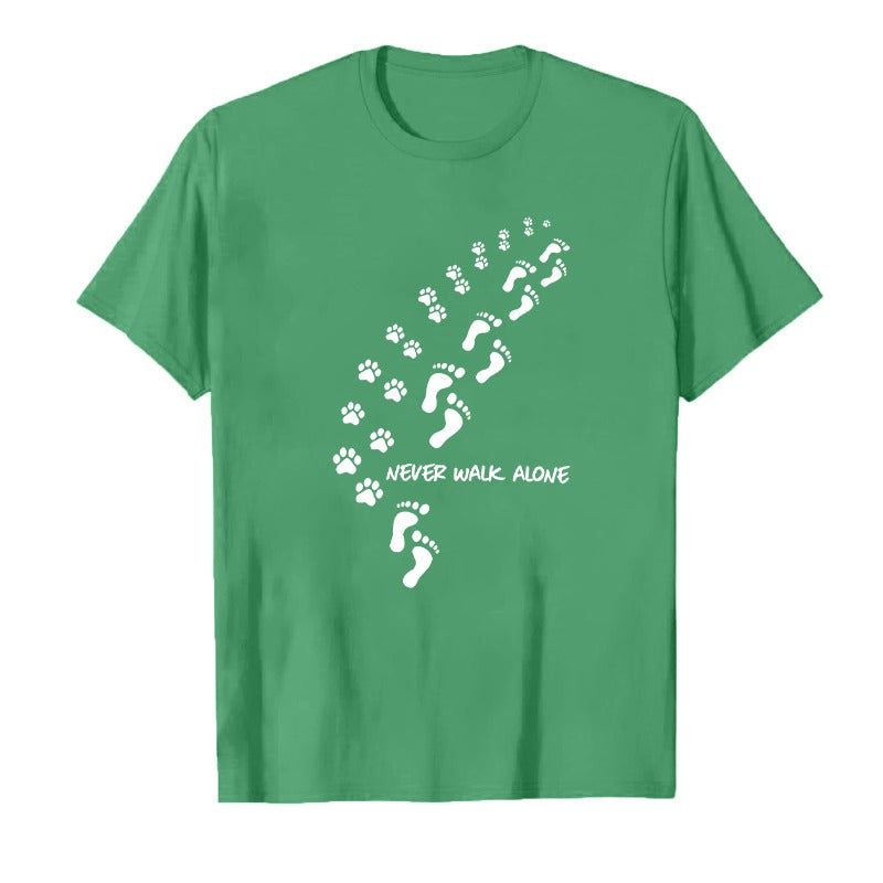 Lavinque T-shirt Une conception solide / Vert / XS T-shirt Femme | Casual & Confortable | Motif Patte d’Animal & Message Inspirant