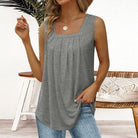 Lavinque Tops Gris / S Débardeur Plissé | Élégant Confortable | Tissu Fluide