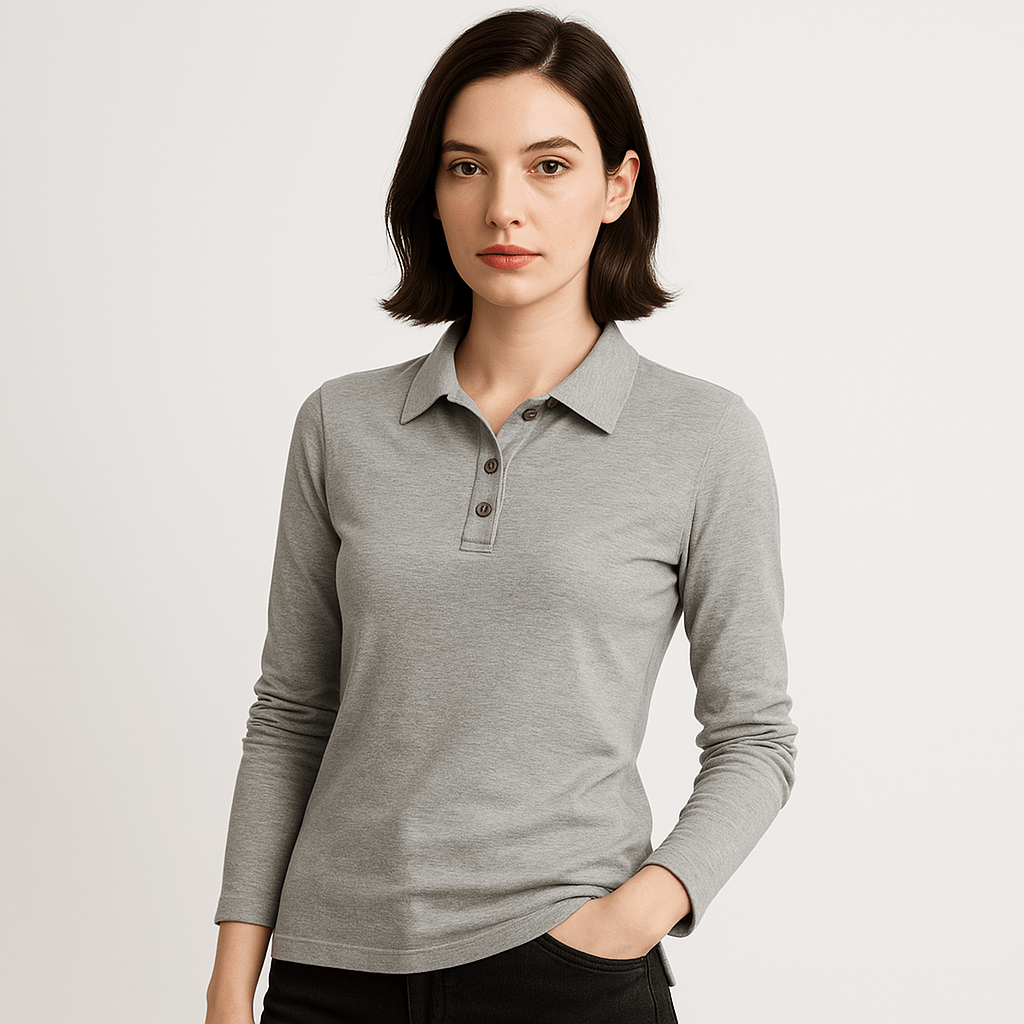Lavinque Tops Gris / XS Polo Chic Femme | Coton Stretch | Élégant et Décontracté
