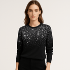 Lavinque Tops Gris / XS Sweat Pailleté Femme | Col Rond | Brillance Élégante