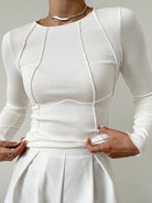 Lavinque Tops Haut Manches Longues | Ajusté & Élégant | Look Minimaliste