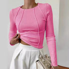 Lavinque Tops Rose clair / XS Top Blanc Structuré | Manches Longues | Minimalisme Élégant