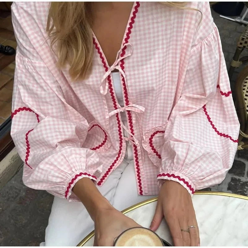Lavinque Tops Rose / XS Blouse Femme | Romantique & Bohème | Détails Vintage