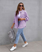 Lavinque Tops Surchemise Oversize en Velours | Confort | Tendance et Décontractée