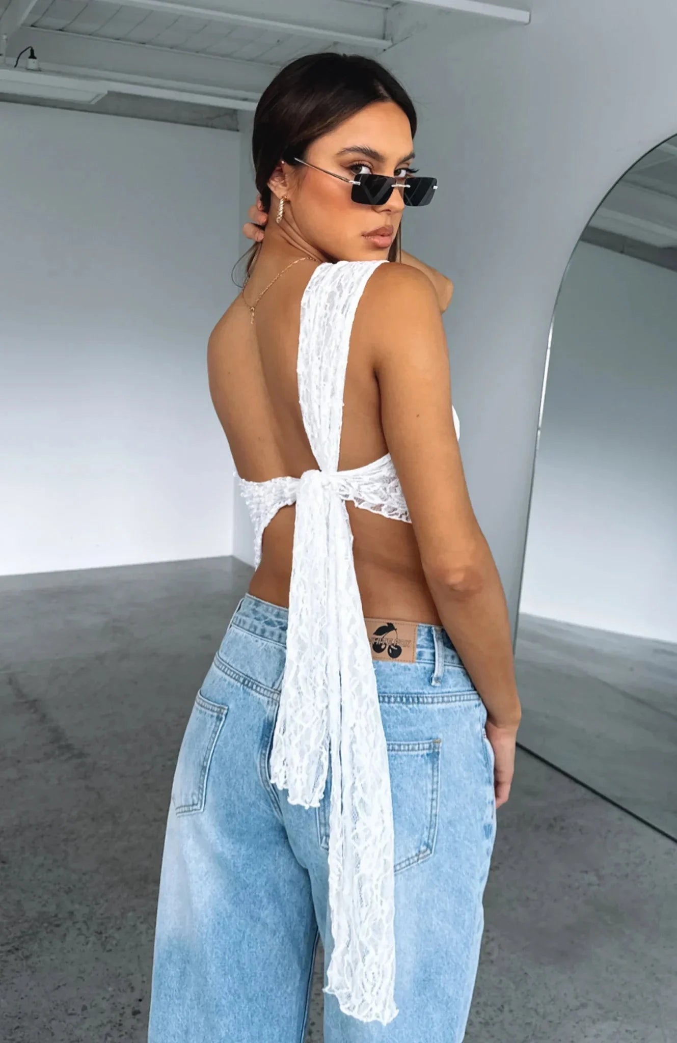 Lavinque Tops Top Asymétrique Dentelle Jaune | Une Épaule | Chic & Estival