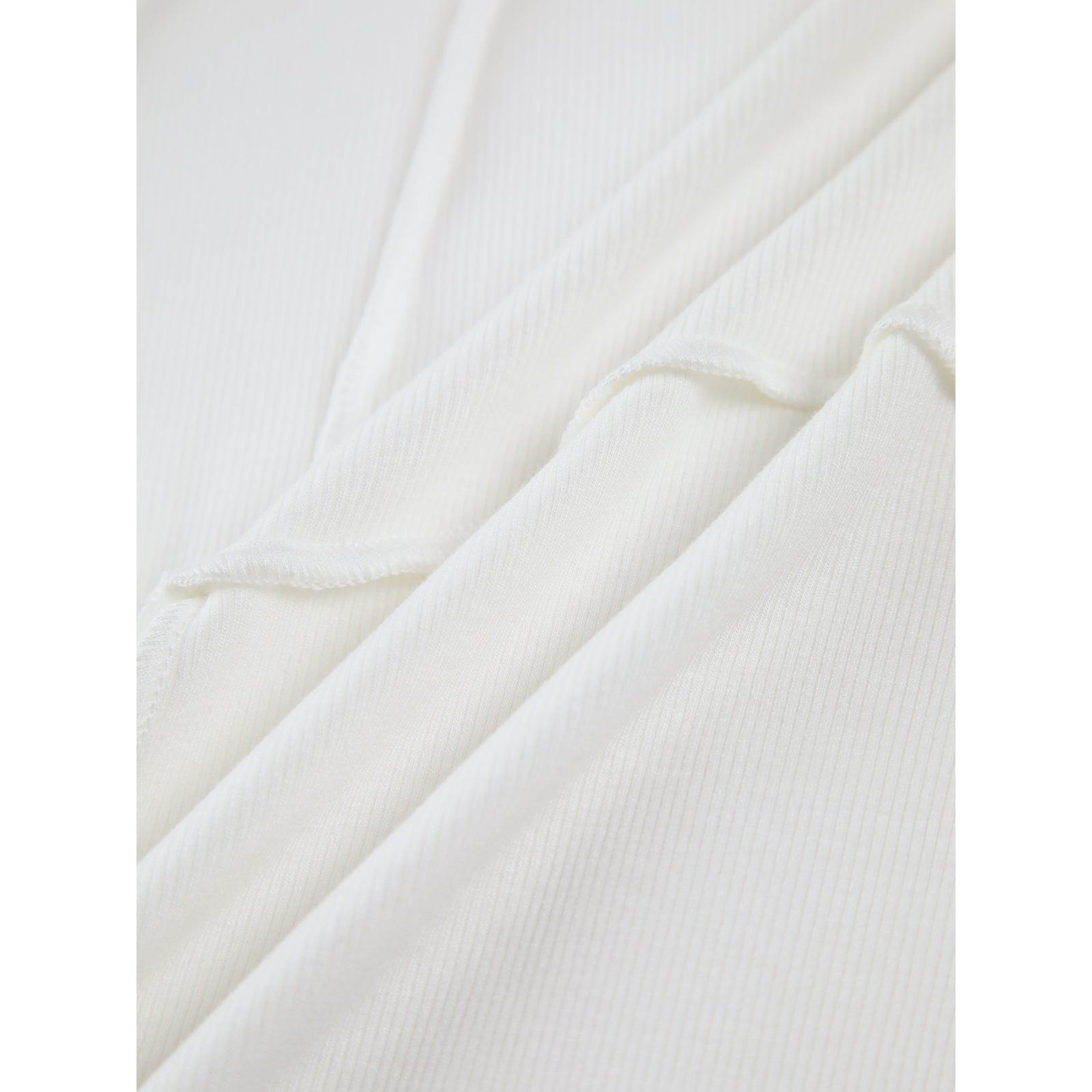 Lavinque Tops Top Blanc Structuré | Manches Longues | Minimalisme Élégant