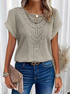 Lavinque Tops Top en Tricot | Dentelle Délicate | Élégance Bohème