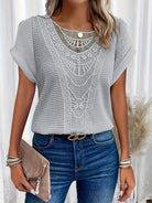 Lavinque Tops Top en Tricot | Dentelle Délicate | Élégance Bohème