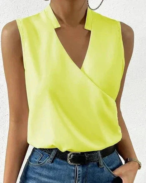 Lavinque Tops Top Sans Manches | Col Original | Élégance Minimaliste