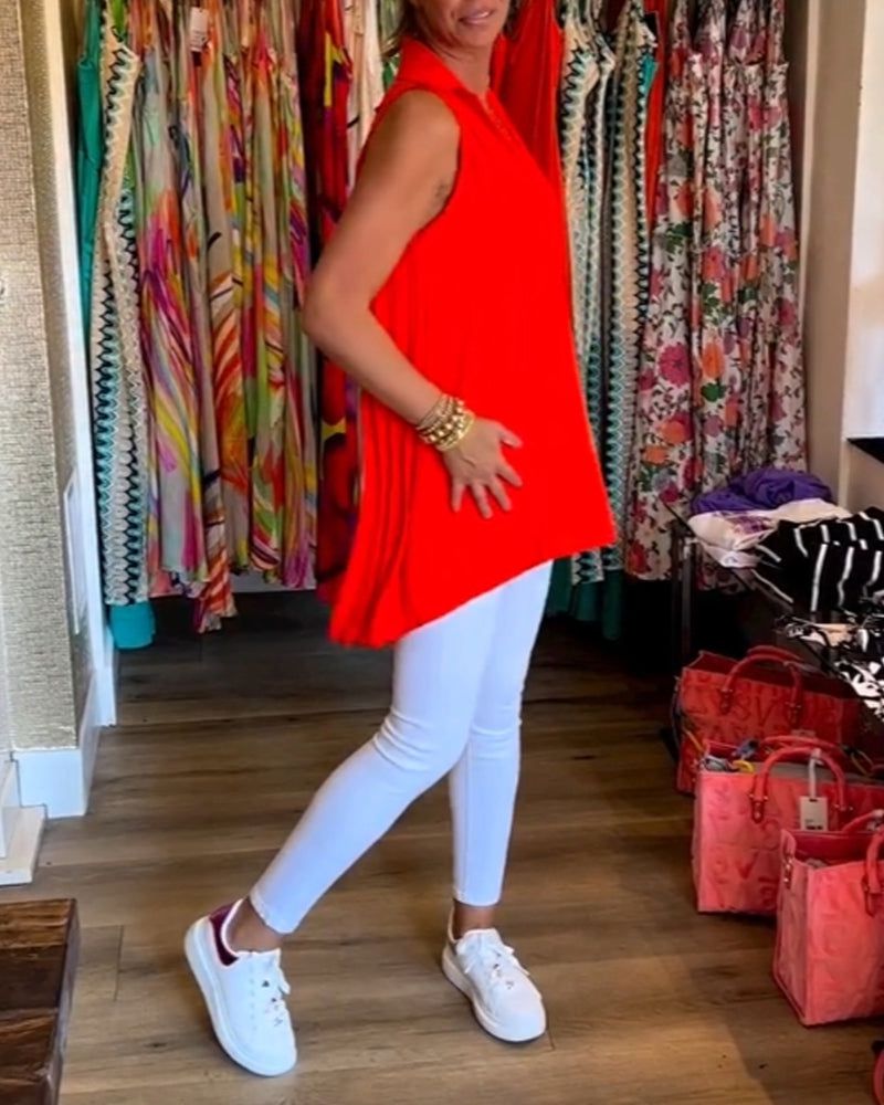 Lavinque Tops Top Sans Manches Femme | Fluide & Chic | Col Chemise