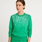Lavinque Tops Vert / XS Sweat Pailleté Femme | Col Rond | Brillance Élégante
