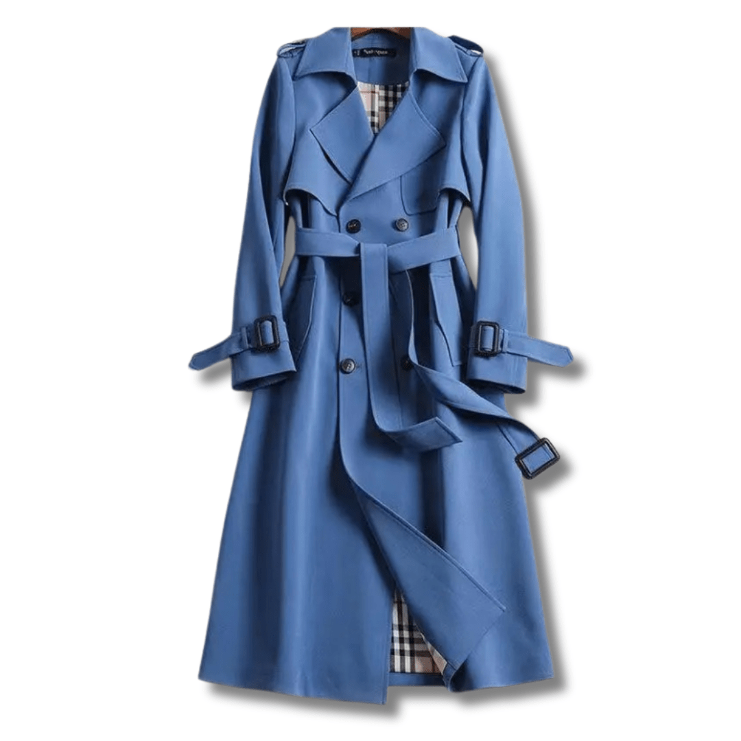Lavinque Trenchcoat Bleu / S Trench-Coat Long | Chic & Intemporel | Parfait pour la Mi-Saison
