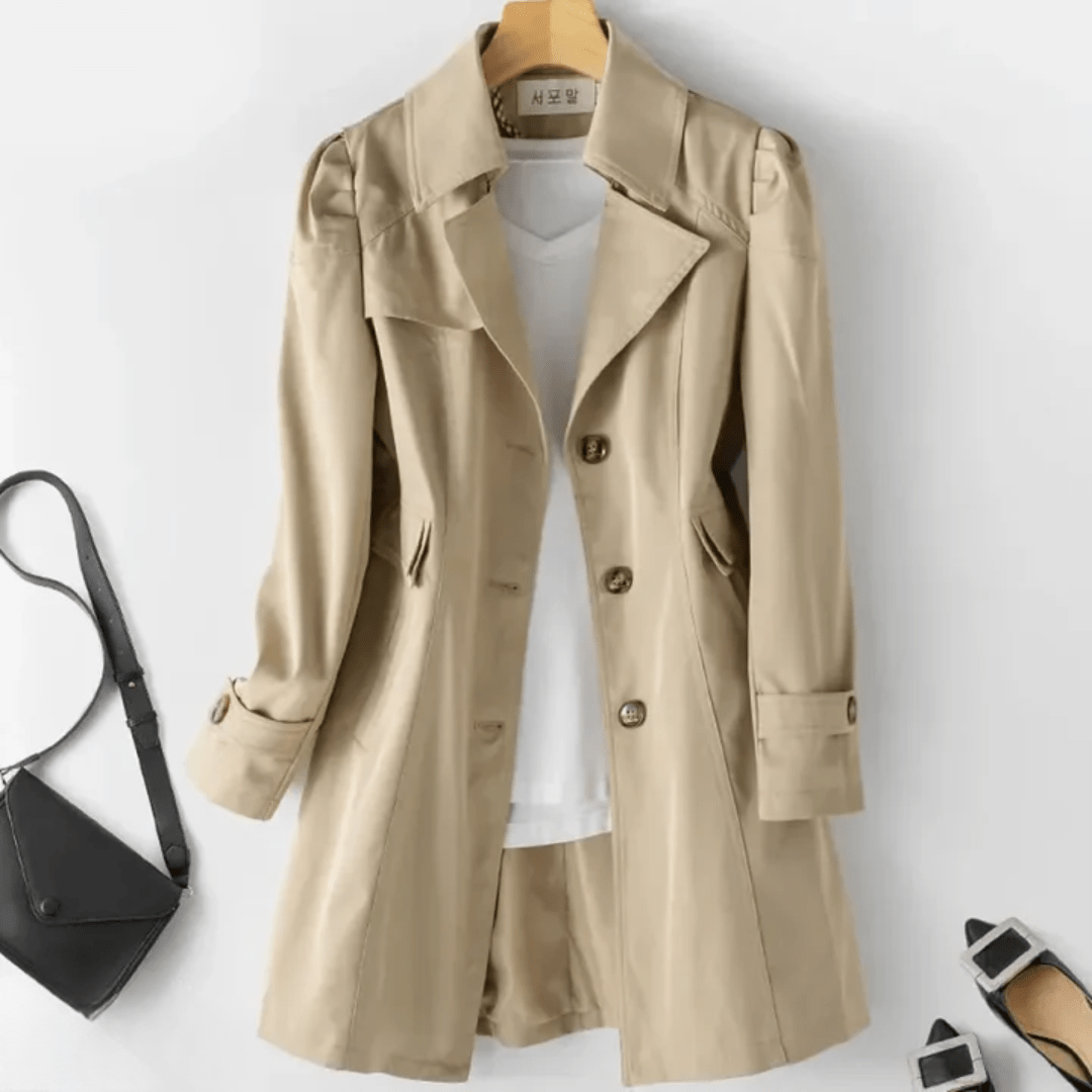 Lavinque Trenchcoat Kaki / M Trench-Coat Classique Femme | Intemporel | Chic et Élégant