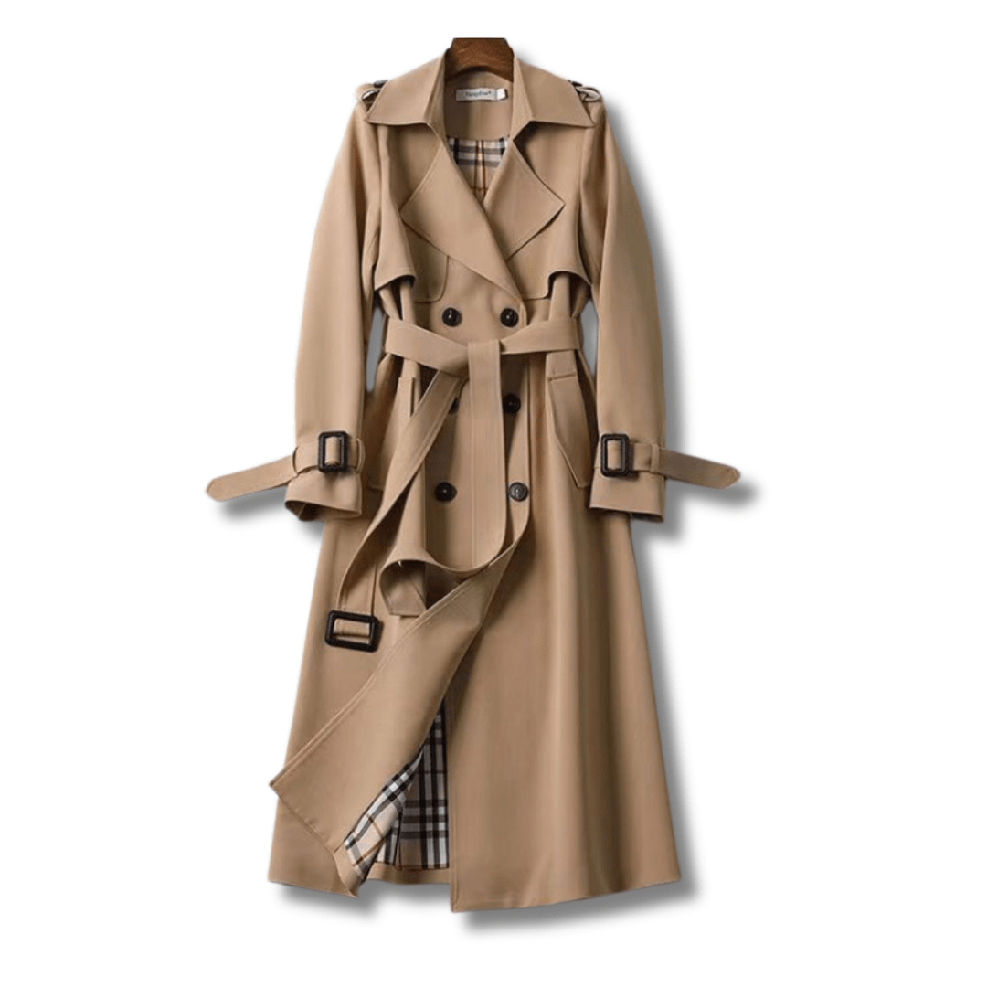Lavinque Trenchcoat Marron / S Trench-Coat Long | Chic & Intemporel | Parfait pour la Mi-Saison