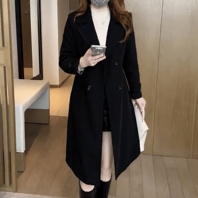 Lavinque Trenchcoat Noir / S Manteau Long Classique | Coupe Élégante | Chic et Intemporel