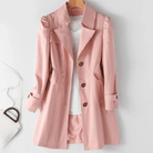 Lavinque Trenchcoat Rose / M Trench-Coat Classique Femme | Intemporel | Chic et Élégant