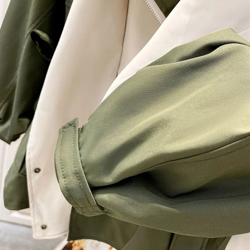 Lavinque Trenchcoat Veste Oversize Bicolore | Élégance Décontractée | Style Urbain et Chic