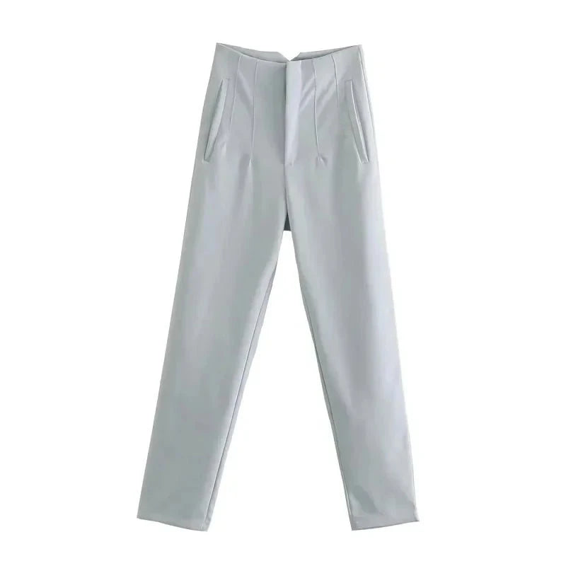 Lavinque Trousers Bleu Clair / XS Pantalon Chino Beige | Taille Haute | Classique et Élégant