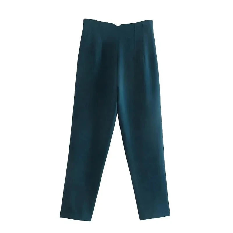 Lavinque Trousers Bleu Foncé / S Pantalon Chino Beige | Taille Haute | Classique et Élégant